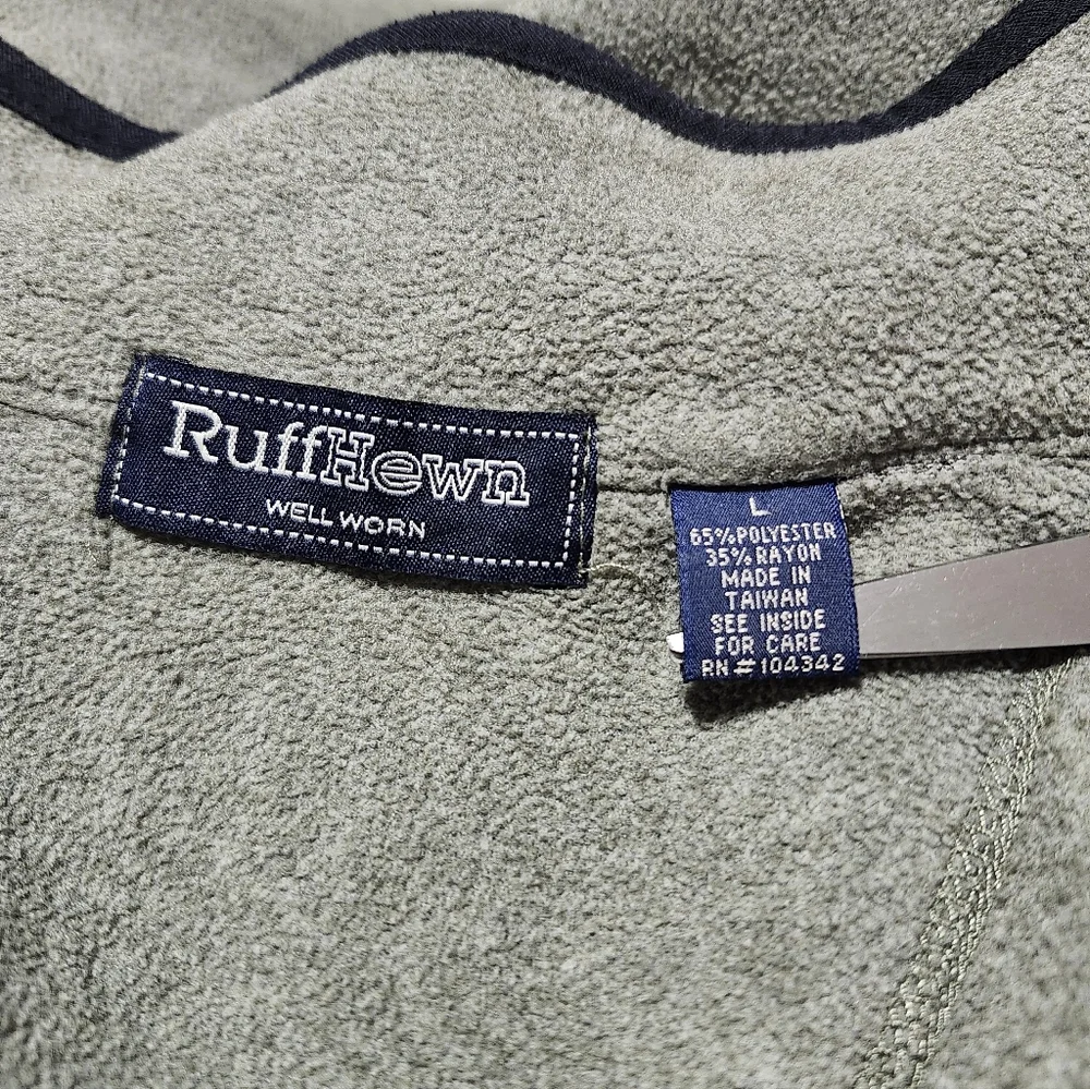 Ruff Hewn Men's Fleece Green Jacket Full Zip Size Large‎